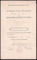 1927 A Budapesti Önténtes Mentőegyesület bronz és ezüstéremmel kitüntető oklevele gróf Karátsonyi Jenő elnök aláírásával