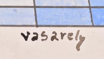 Vasarely jelzéssel: Kompozíció. Vegyes technika, papír, szélein ragasztás nyomaival, 31x20 cm