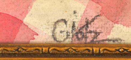 Glatz jelzéssel: Csendélet. Akvarell, papír, üvegezett fa keretben, 34,5x26,5 cm