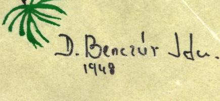 Benczur jelzéssel: Mókus. Akvarell, papír, sérült. Üvegezett fa keretben, 22x20 cm