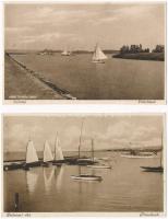 Balatoni vitorlások - 4 db régi képeslap / 4 pre-1945 postcards