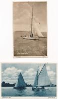 Balatoni vitorlások - 4 db régi képeslap / 4 pre-1945 postcards