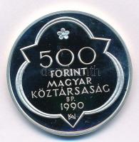 1990. 500Ft Ag "Mátyás király - Buda" T:1- (PP) ujjlenyomat Adamo EM114