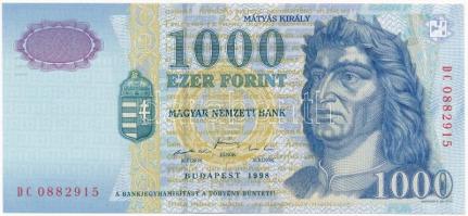 1998. 1000Ft "DC 0882915" T:I  Hungary 1998. 1000 Forint "DC 0882915" C:UNC  Adamo F55.2