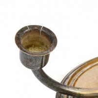 3 ágú fém gyertyatartó, repedésekkel, 13x26 cm