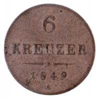 Ausztria 1849A 6kr Ag T:2- 
Austria 1849A 6 Kreuzer Ag C:VF 
Krause KM#2200