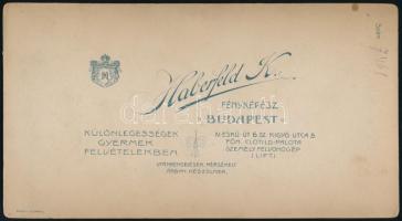 cca 1900 Fiatal férfi díszmagyarban, keményhátú fotó Haberfeld budapesti műterméből, 21×11 cm