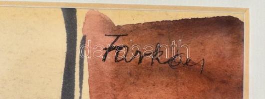 Farkas jelzéssel: Utcarészlet. Akvarell, papír. Üvegezett fa keretben, 31,5x26 cm