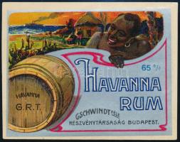 Gschwindt-féle Havanna Rum litho címke