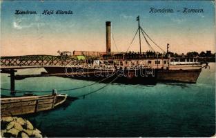 Komárom, Komárno; hajóállomás, gőzhajó / port, steamship