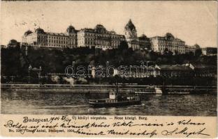 1904 Budapest I. Új Királyi várpalota, gőzhajó. Ganz Antal No. 120. (EK)