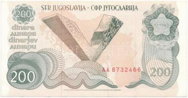 Jugoszlávia 1990. 200D T:III szép papír Yugoslavia 1990. 200 Dinara C:F fine paper Krause 102.a