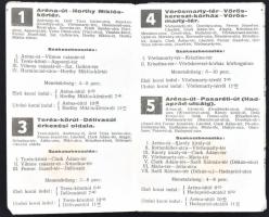 1931 Térképes tájékoztató az autóbuszvonalakról, Székesfővárosi Autóbuszüzem, szakadásokkal, 40×40 c...