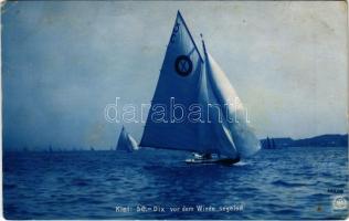 1907 Kiel, 5C Dix vor dem Winde segelnd / sailboat, sailing (EK)