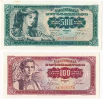 Jugoszlávia 1963. 100D + 500D T:I Yugoslavia 1963. 100 Dinara + 500 Dinara C:UNC  Krause 73, 74