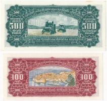 Jugoszlávia 1963. 100D + 500D T:I Yugoslavia 1963. 100 Dinara + 500 Dinara C:UNC 
Krause 73, 74