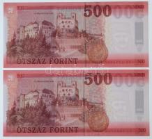 2018. 500Ft (2x) sorszámkövetők T:I 
Hungary 2018. 500 Forint (2x) sequential serials C:UNC