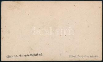 cca 1900 Steierische Grenze in Mitterbach, keményhátú fotó, feliratozva, 6,5×10,5 cm / Austria, vint...