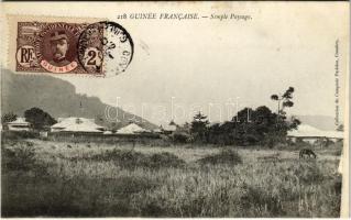 Guinée Francaise, Simple Paysage / general view, horse
