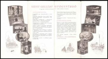 cca 1927 Budapest, Szent Gellért Szálló képekkel illusztrált ismertető prospektusa, benne a fürdő el...