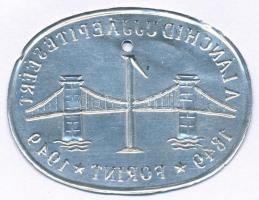 1949. 1Ft "A Lánchíd ujjáépítéséért 1849-1949" Al bárca (41x54mm) T:2 kissé hajlott