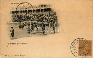 1901 Corrida de Toros, Suerte de vara / Spanish folklore, bullfight, matadore. Hauser y Menet (Madrid) 38. TCV card (fl)