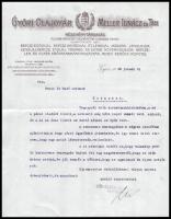 1926 Győr, Győri Olajgyár Meller Ignác és Társai Részvénytársaság fejléces levélpapírjára írt levél