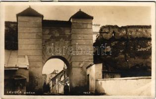 1925 Lőcse, Levoca; Brána / kapu, régi várfal / gate, old castle wall. Lumen 1663. photo