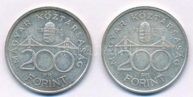 1992. 200Ft Ag "MNB" (2x) T:2
Adamo F13