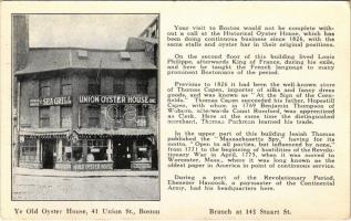 Boston (Massachusetts), Ye Old Oyster House, restaurant, sea grill, advertising card (EK)