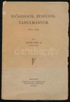 Grósz Emil: Előadások, beszédek, tanulmányok. 1900-1925. Bp.,[1925.], Franklin. Kiadói papírkötés, szakadt borítóval.