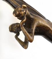 Szecessziós réz képkeret, tükörrel, belső méret: 18,5x14,5 cm külső méret: 25x19,5 cm