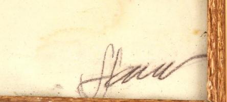 Haan Antal: Kislány portréja. Pasztell és szén, papír. Üvegezett, kopott fa keretben, 41,5x29 cm