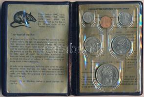 Szingapúr 1984. 1c-1$ (6xklf) forgalmi sor Patkány éve eredeti dísztokban T:1 Singapore 1983. 1 Cent - 1 Dollar (6xdiff) coin set in Year of the Rat original case C:UNC