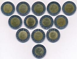 Olaszország 1982-1995. 500L (12db, 12xklf) + 1988. 500L technológiai hibás veret (elcsúszott évszám)...