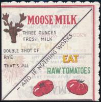 cca 1950-1960 Moose Milk feliratú szalvéta, 17×17 cm