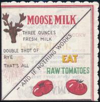 cca 1950-1960 "Moose Milk" feliratú szalvéta, 17×17 cm