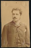 cca 1885 Ellinger Ede fényképész műtermében készült keményhátú fotó Szereday Aladárról, 10,5x6,5 cm