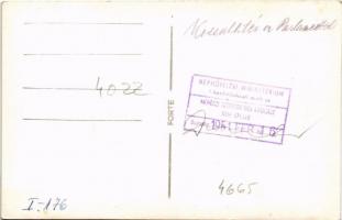 1951 Budapest V. Kossuth tér, Parlament. Hátoldalon "Népművelési Minisztérium Képzőművészeti os...