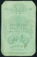 cca 1880 Veress Ferenc kolozsvári fényképész műtermében készült keményhátú fotó, 9,5x6 cm