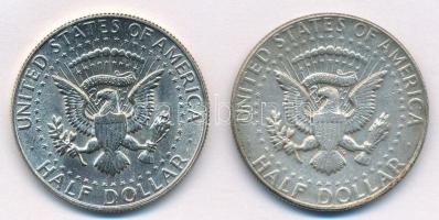 Amerikai Egyesült Államok 1967-1969D 1/2$ Ag "Kennedy" (2x) T:1-,2-
USA 1967-1969D 1/2 Do...