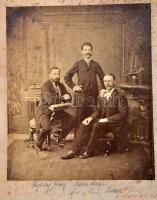 cca 1885 Német János budapesti fényképész műtermében készült fotó, kartonra ragasztva, feliratokkal, 15x13 cm