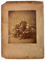 cca 1885 Német János budapesti fényképész műtermében készült fotó, kartonra ragasztva, feliratokkal,...