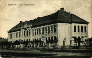 1929 Kiskőrös, Petőfi polgári iskola + Subotica-Budapest 36 mozgóposta