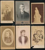 cca 1860-1918 27 db keményhátú fotó, 8x5 cm és 13,5x21 cm közötti méretekben