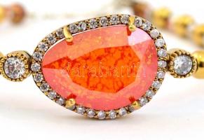 Aranyozott ezüst(Ag) karkötő, kővel, jelzett, bruttó: 14,66 g