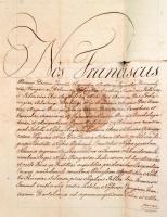 cca 1794-1820 A Gammel család irat hagyatéka, közte I. Ferenc nevében kiállított viaszpecsétes okmán...