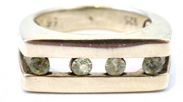 Ezüst(Ag) Valles Dordal gyűrű, 3 kővel, jelzett, méret: 56, bruttó: 8 g