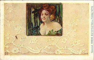 1899 Carneval XVII/10. Art Nouveau lady art postcard. Wiener Künstler-Postkarte. Druck und Verlag Philipp & Kramer