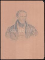 1844 Gammel jelzéssel: Elegáns férfi. Ceruza, papír. 19x18 cm 31x24 cm